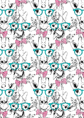 Modern roller blind con diseño de jirafa con gafas