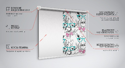 Modern roller blind con diseño de jirafa con gafas