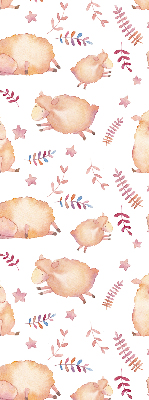 Estor enrollable con estampado de ovejas entre las estrellas
