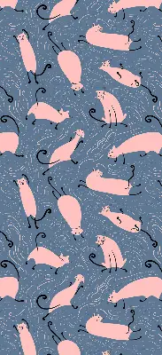 Modern roller blind con diseño de gatos rosas