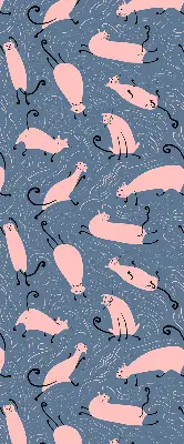 Modern roller blind con diseño de gatos rosas