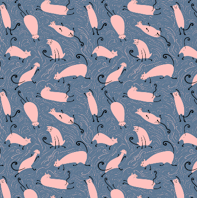 Modern roller blind con diseño de gatos rosas