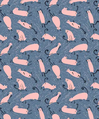 Modern roller blind con diseño de gatos rosas