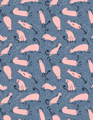 Modern roller blind con diseño de gatos rosas