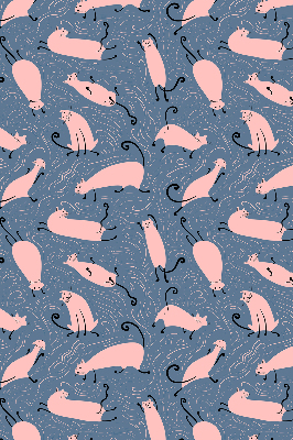 Modern roller blind con diseño de gatos rosas