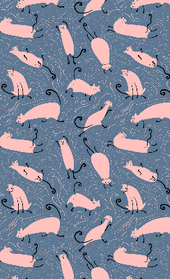 Modern roller blind con diseño de gatos rosas