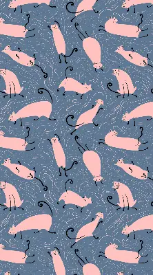 Modern roller blind con diseño de gatos rosas