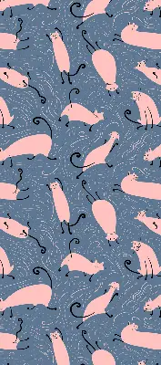 Modern roller blind con diseño de gatos rosas