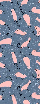 Modern roller blind con diseño de gatos rosas