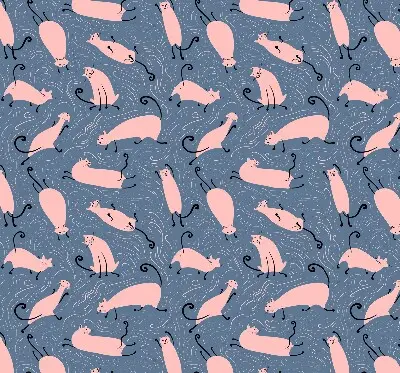 Modern roller blind con diseño de gatos rosas