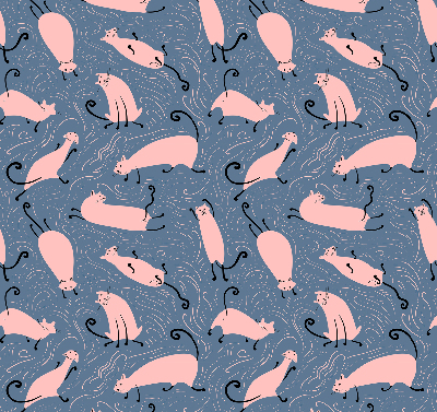 Modern roller blind con diseño de gatos rosas