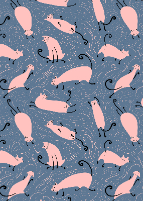 Modern roller blind con diseño de gatos rosas