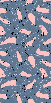 Modern roller blind con diseño de gatos rosas