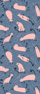Modern roller blind con diseño de gatos rosas