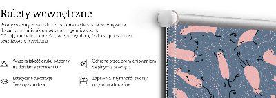Modern roller blind con diseño de gatos rosas