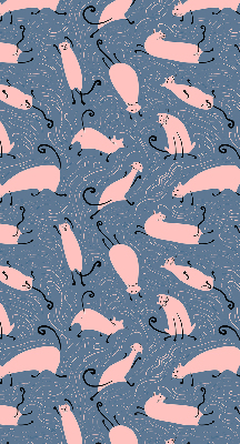 Modern roller blind con diseño de gatos rosas