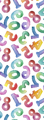 Estor enrollable con diseño de números coloridos