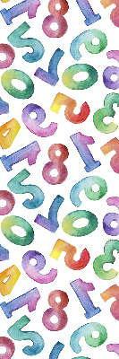 Estor enrollable con diseño de números coloridos