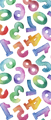 Estor enrollable con diseño de números coloridos