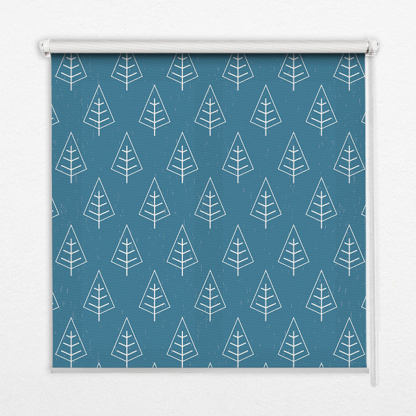 Modern roller blind con diseño de árboles bajo la lluvia