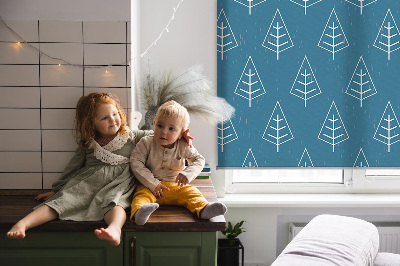 Modern roller blind con diseño de árboles bajo la lluvia