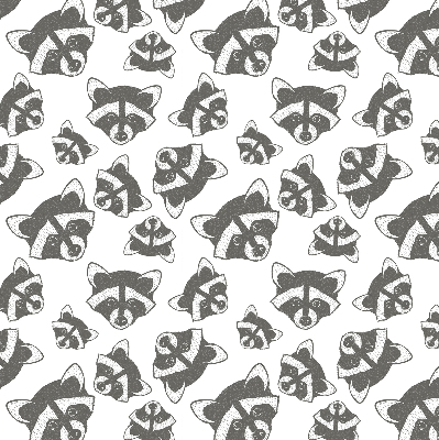 Modern roller blind con motivo de mapaches dibujados