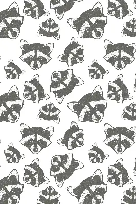 Modern roller blind con motivo de mapaches dibujados