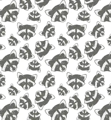 Modern roller blind con motivo de mapaches dibujados