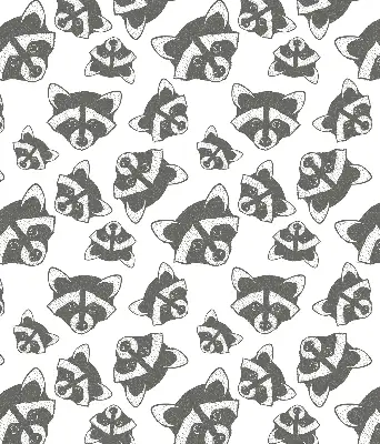 Modern roller blind con motivo de mapaches dibujados