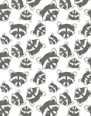 Modern roller blind con motivo de mapaches dibujados