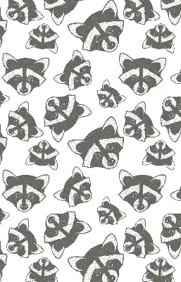 Modern roller blind con motivo de mapaches dibujados