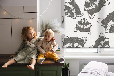 Modern roller blind con motivo de mapaches dibujados