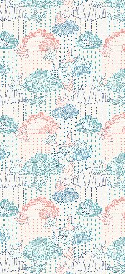 Estor enrollable con estampado de nubes coloridas