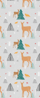 Modern roller blind con diseño de corzo en el bosque