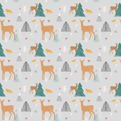 Modern roller blind con diseño de corzo en el bosque
