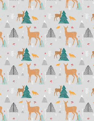 Modern roller blind con diseño de corzo en el bosque