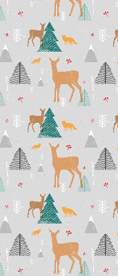 Modern roller blind con diseño de corzo en el bosque