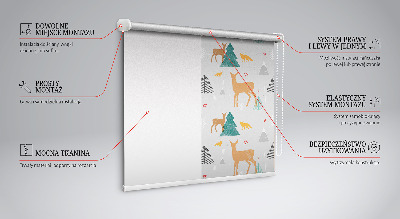 Modern roller blind con diseño de corzo en el bosque