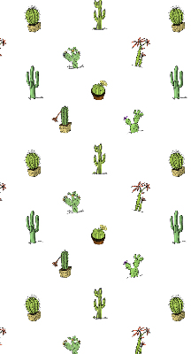 Estor enrollable para ventana con estampado de cactus