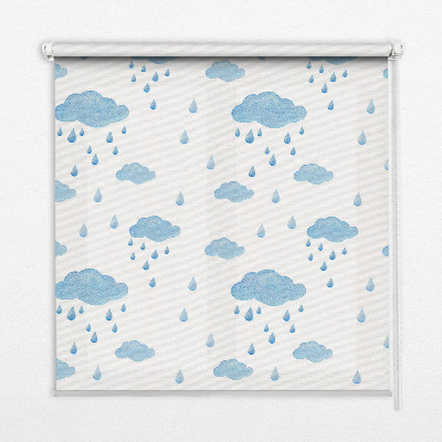 Estor enrollable con estampado de nubes y lluvia