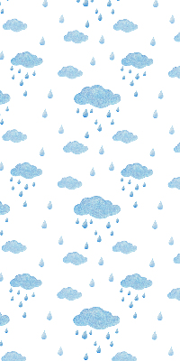 Estor enrollable con estampado de nubes y lluvia