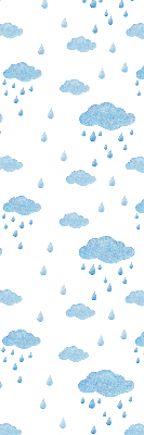 Estor enrollable con estampado de nubes y lluvia
