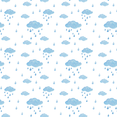 Estor enrollable con estampado de nubes y lluvia