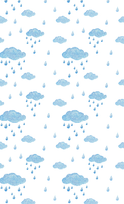 Estor enrollable con estampado de nubes y lluvia