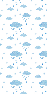 Estor enrollable con estampado de nubes y lluvia