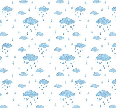 Estor enrollable con estampado de nubes y lluvia