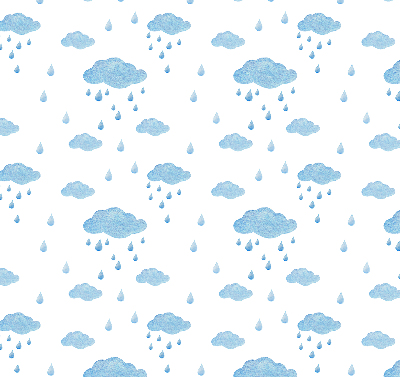 Estor enrollable con estampado de nubes y lluvia