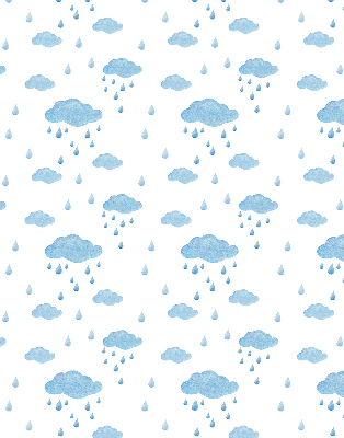 Estor enrollable con estampado de nubes y lluvia
