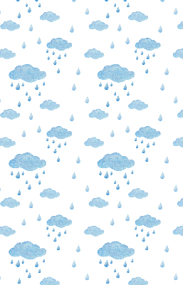Estor enrollable con estampado de nubes y lluvia