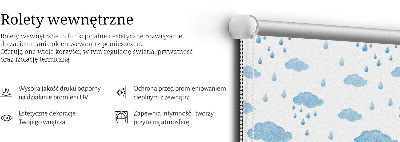 Estor enrollable con estampado de nubes y lluvia